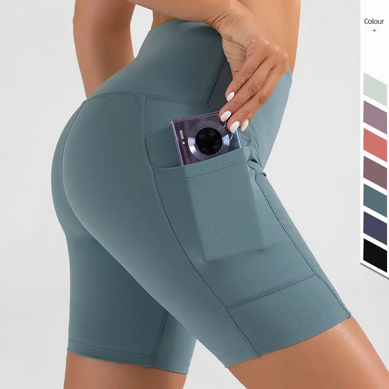 Plus size XXL Gym active wear Yoga fitness silm sit collant Leggings donna pantaloni corti in Nylon spandex Jogger con tasche