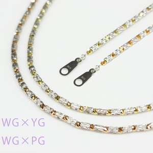 高級リズミック18Kソリッドゴールドスパークリング女性ネックレスチェーンフックプレート留め金付き