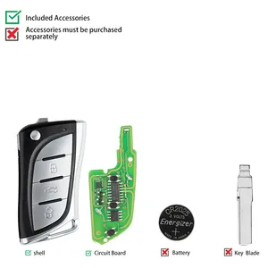 Arayüz xeleeleen süper uzaktan anahtar Toyota için 3 düğmeler/Lexus tipi VVDI aracı İngilizce sürümü için süper çip araba uzaktan anahtar ile - Product Image 5
