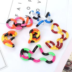 Renkli stres giderici oyuncak çocuk odak büküm yüzük halat Fidget oyuncak basınç tahliye dekompresyon Fidget oyuncak - Product Image 4