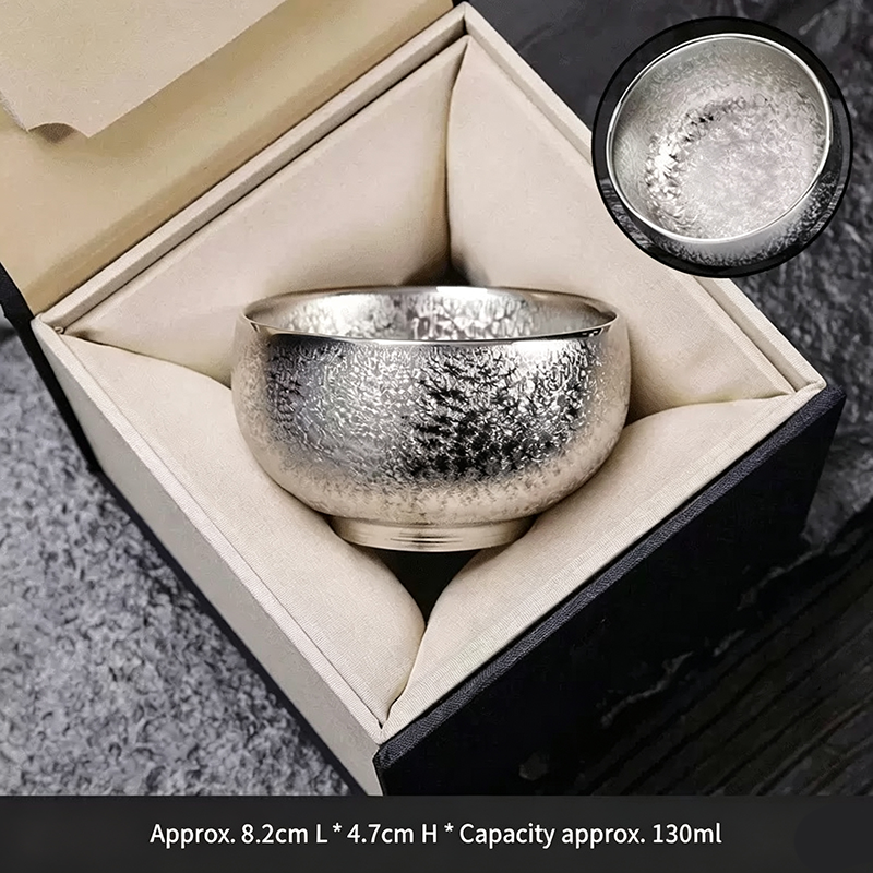 Tazza da tè in argento dorato, confezionata in confezione regalo