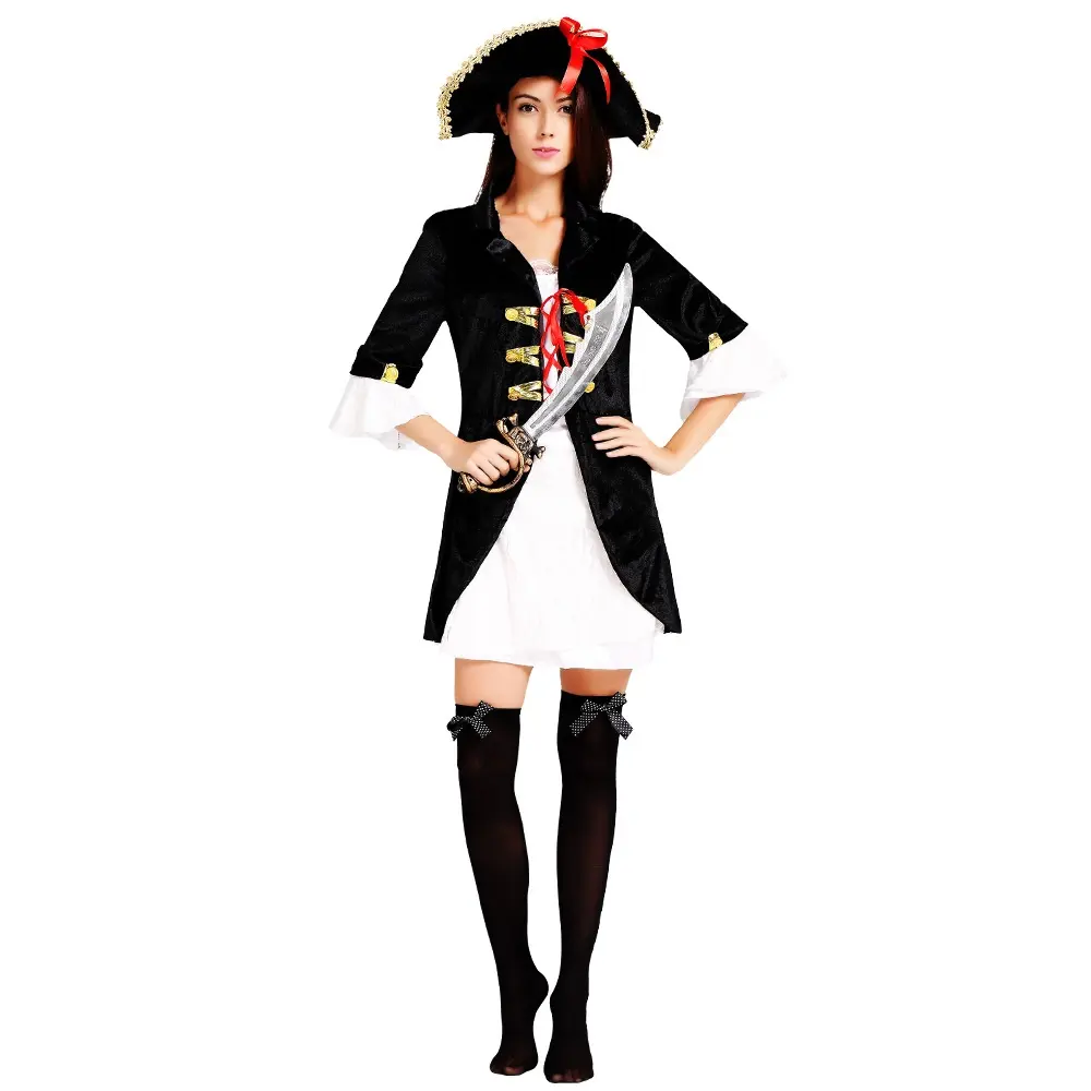 Vestido de Halloween cosplay fantasia de pirata sexy adulto feminino fantasia de pirata de luxo para festa de carnaval roupa feminina