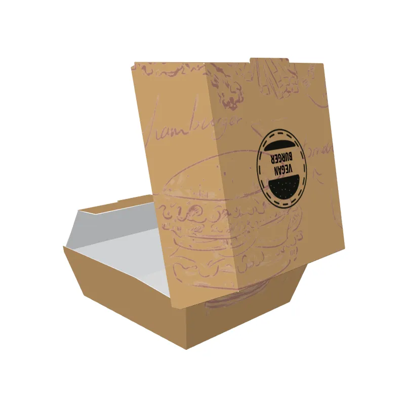 Boîtes à hamburger emballage écologique, boîtes à bento jetables compostables de qualité alimentaire canne à sucre bagasse pour pique-nique en camping/