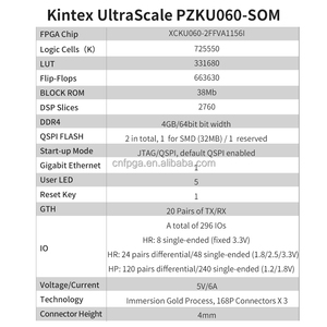 Puzhi-Tablero DE DESARROLLO Xilinx Kintex UltraScale + FPGA, tablero de desarrollo Xilinx FPGA - Product Image 3