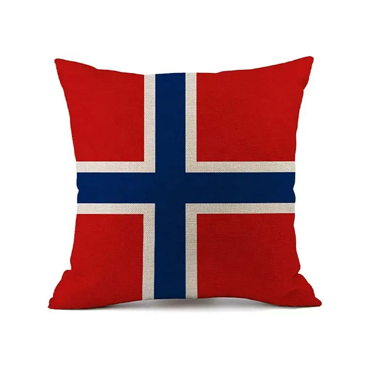 Federa per cuscino decorativo per camera da letto norvegese fodera per cuscino protezione per cuscino federa a tema bandiera del paese Souvenir