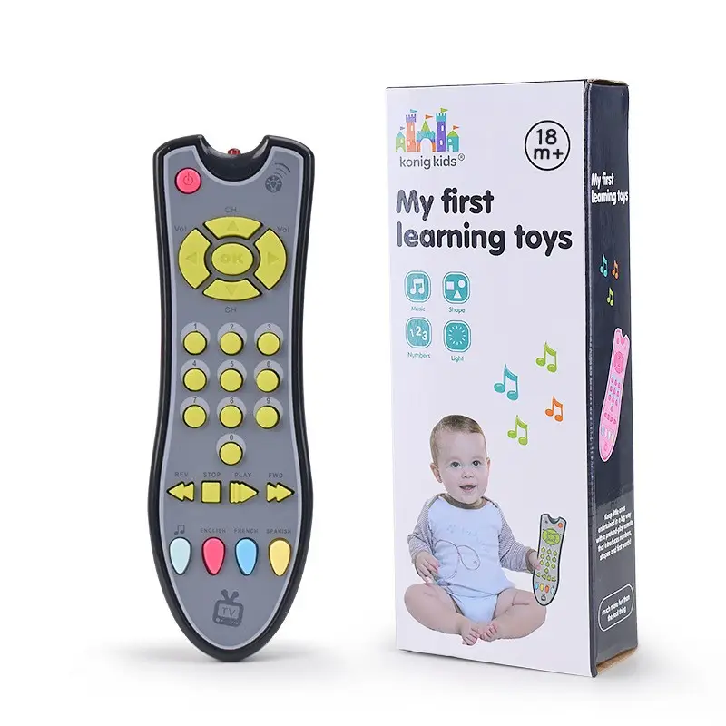 Brinquedo educativo para bebês, simulação de TV com controle remoto, brinquedo musical infantil, máquina de aprendizagem para crianças