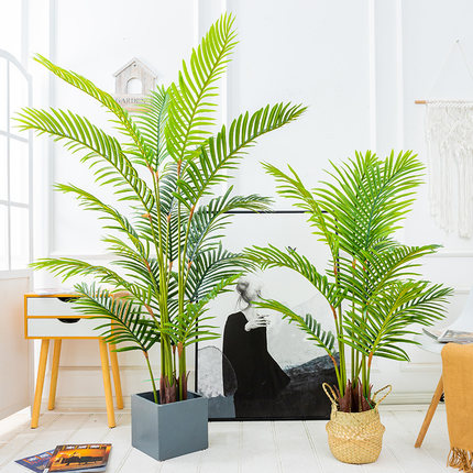 Indoor Garden Decor Plastic Palm Tree Artificial Kwai Tree Tropical Decor plants Artificial Palm Tree Plant For Home Decor