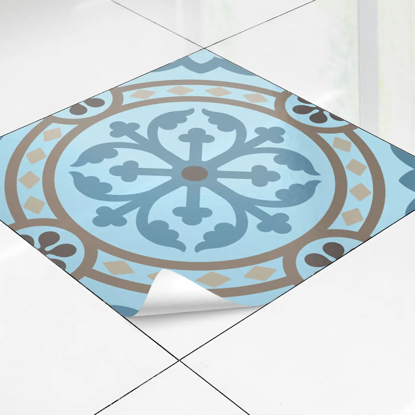 Stiker Lantai Vinil Tahan Lama Warna-warni Perekat Diri Stiker Ubin untuk Dekorasi Rumah