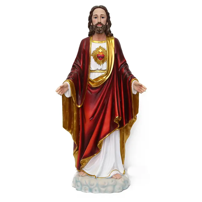 Saco coração de jesus estatueta de decoração religiosa, estátua de cristo de jesus para decoração de casa