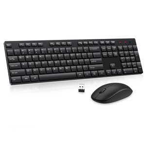 Silent Full Size Wireless <strong>Keyboard</strong> and <strong>Mouse</strong> Combo USB 2.4GHz for Laptop and Office <strong>Use</strong> Cordless <strong>Keyboard</strong> <strong>Mouse</strong> Set - Product Image 1