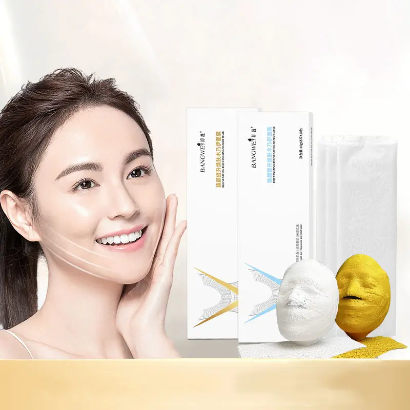 OEM BANGWEI prezzo all'ingrosso Spa uso oro mummia maschera 3D Lift V Line mento Up a forma di V maschera per la cura della pelle del viso maschera di fango