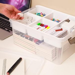 蓋付きの透明なプラスチック製の大型16L収納ボックス多目的おもちゃ & 積み重ね可能なコンテナの整理手頃な価格 - Product Image 3