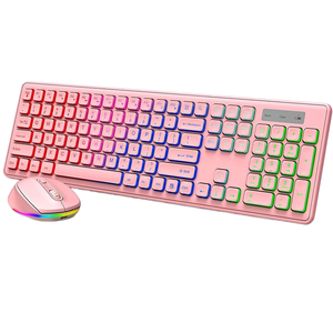 Combo de teclado y ratón para juegos retroiluminado RGB inalámbrico de 2,4 GHz, ergonómico de tamaño completo con luz LED recargable, conexión USB delgada - Product Image 2