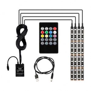 Tek ile 4 pcs 8 renkler RGB <span class=keywords><strong>Led</strong></span> araç atmosfer işıklar dekorasyon lambası 12v oto araba <span class=keywords><strong>Led</strong></span> iç aydınlatma Glow dekoratif lamba Bb