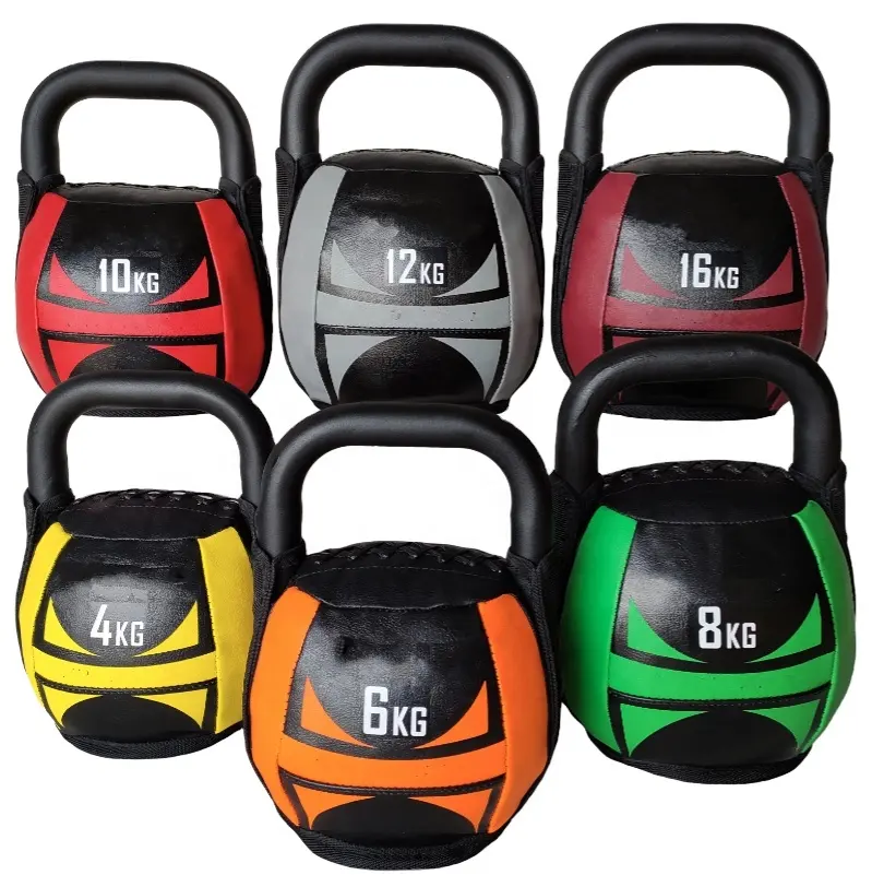 Hochwertige 4kg, 6kg, 8kg, 10kg, 12kg, 16kg Benutzer definiertes Logo Fitness Sand Eisen Material Griff Weiche Kettle bell