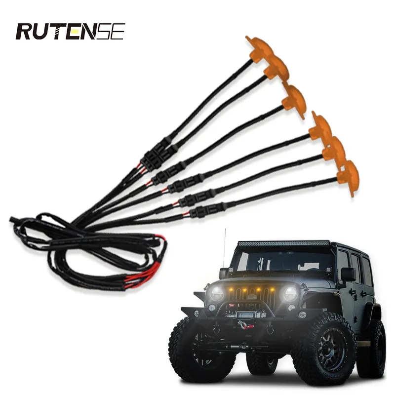 Rutone-luz LED para camioneta, accesorio para camioneta, parrilla delantera, luces para correr, color ámbar, DRL, 4x4