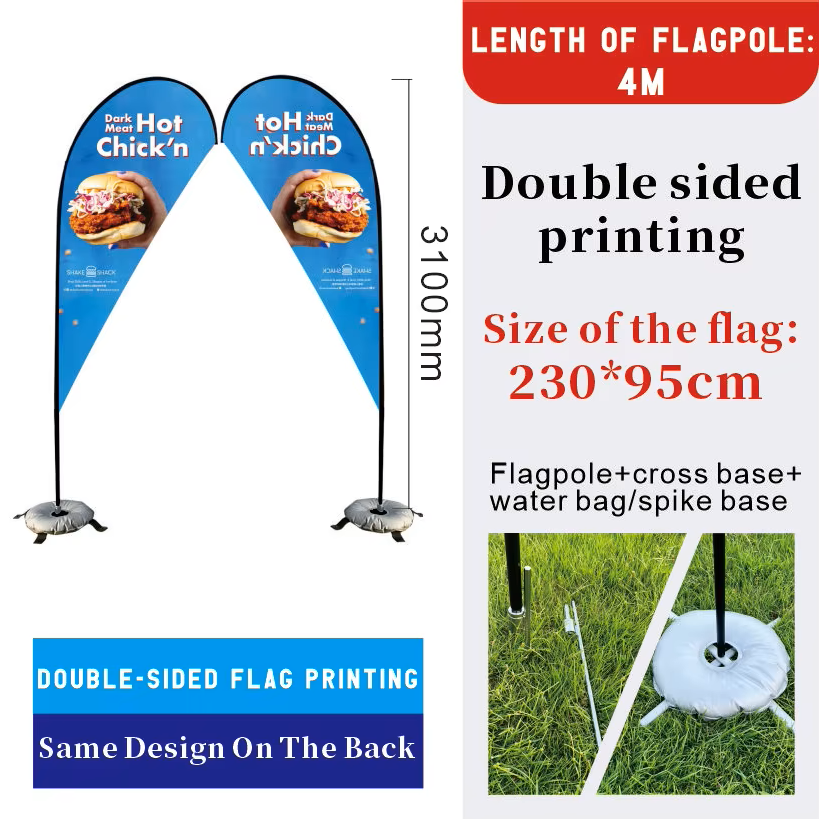4m teardrop flag