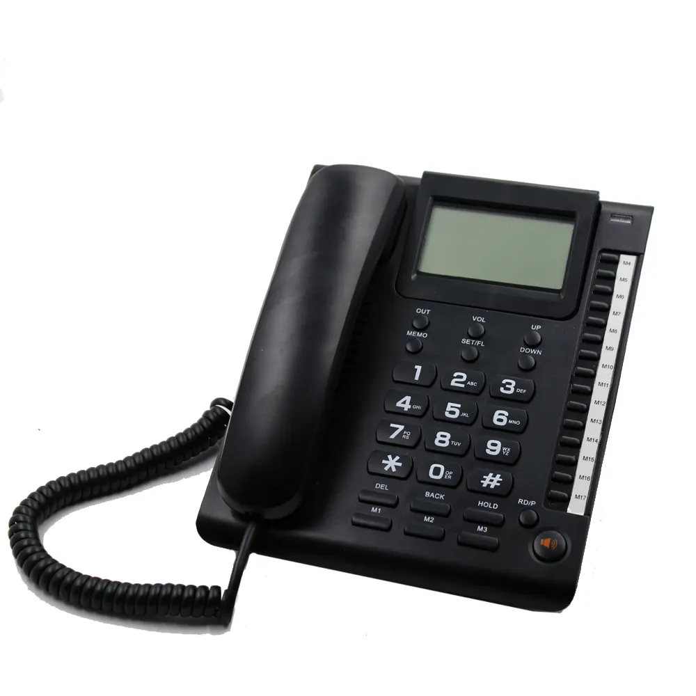 Good Fashion Design caller id telefono fisso home office telefono con più tasti di memoria