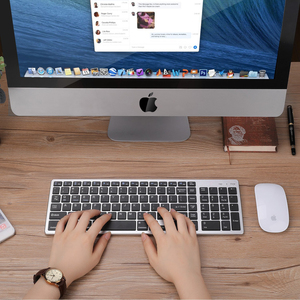 Teclado Bluetooth inalámbrico recargable, teclado con teclado numérico, diseño Bluetooth para iPad, tableta y teléfono