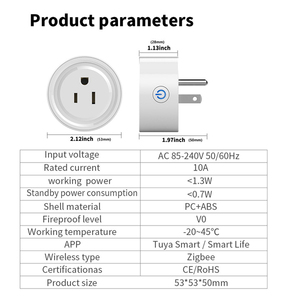10A ZigbeeTuya音声リモコンスマートソケット - Product Image 4