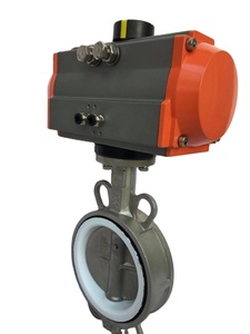 DN100 PN16ตัวกระตุ้นนิวเมติกดำเนินการผงไหลควบคุมวาล์วผีเสื้อ - Product Image 5