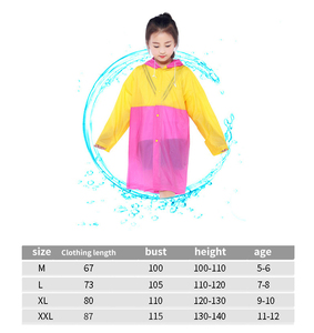 Ekleme renk kızlar yağmurluk 4-5 yıl su geçirmez çocuklar için pvc kalınlığı 0.1mm - Product Image 6
