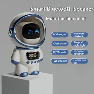 AI домофон BT динамик с космическим роботом дизайн с голосовым управлением и светодиодными лампами, идеально подходит для офиса и домашнего использования - Product Image 3