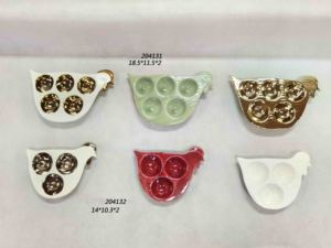 卸売高品質卵カップホルダーセットセラミック卵カップキッチンアクセサリー用