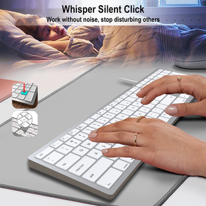 Teclado Qwerty silencioso ultrafino de 110 teclas, teclado silencioso delgado con cable para ordenador de oficina para PC, teclado portátil para Mac