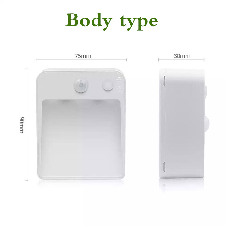 2022 PIR motion sensor night light 2 LED wall-mounted wardrobe closet bedroom cabinet human body sensor night light