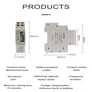 Digitaler programmier barer Timer-Schalter Kleiner elektrischer Timer und Schalter 15 Minuten Timer Tb-45 - Product Image 2