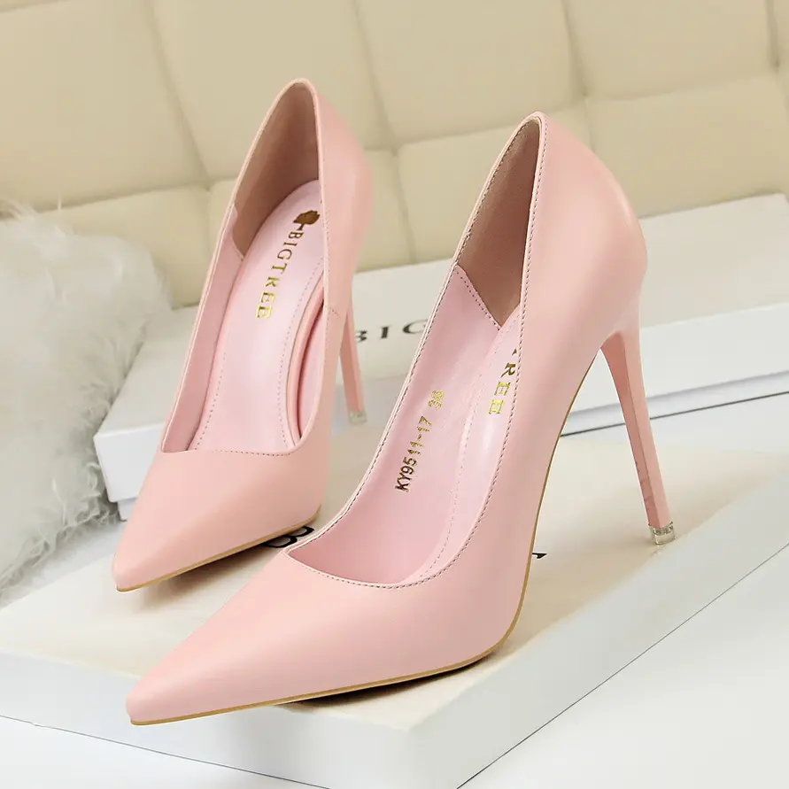 Extreme High Heels Pumps Büro Dame Frauen Bigtree spitzen Absätze Büros chuhe Frauen rosa Absätze sexy Party Hochzeit heiraten tragen Pu