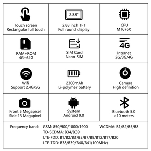 4g שעון חכם lokmat 2.88 מסך גדול 4g + 64 מצלמה כפולה אנדרואיד 9.0 שעונים חכמים אנדרואיד
