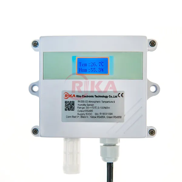 Sensor digital de temperatura e umidade do ar rika RK330-02, sensor modbus de saída rs485 para monitoramento ambiental