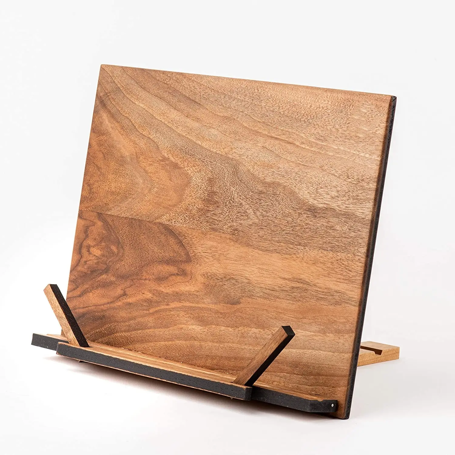 Soporte de recetas hecho a mano de madera de nogal, libro de cocina, libro de cocina, soporte de lectura para pantalla de iPad, soporte para tableta para encimera de cocina