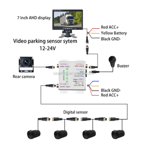 Camión AHD Kit de Radar de marcha atrás frontal de 7 pulgadas Monitor Cámara de visión trasera impermeable Sensor de punto ciego Sistema de seguridad de estacionamiento de vehículos - Product Image 3
