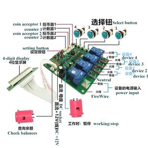 Монетная печатная плата с цифровым таймером 12v control 4 jy21 для стирального массажного кресла - Product Image 4