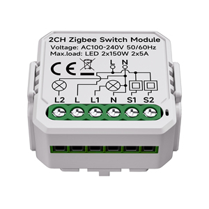 YiHiOO 2 Channel <strong>Zigbee</strong> Smart Relay Switch <strong>Module</strong> with AC 100-240V Tuya Smart Life App for Home - Product Image 2