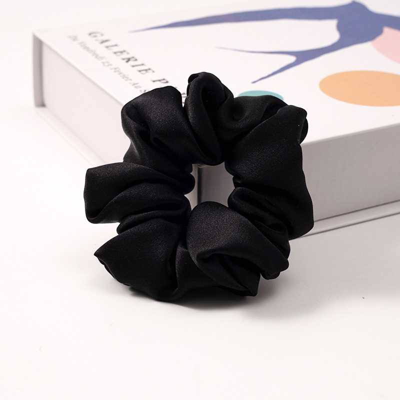 Black Silk Scrunchie 4cm