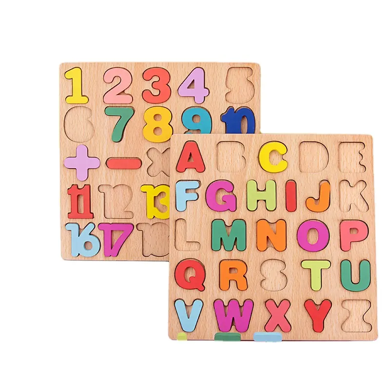 子供のアルファベット算術数幾何学的形状木製パズルモンテッソーリ就学前学習子供のための教育ゲームおもちゃ