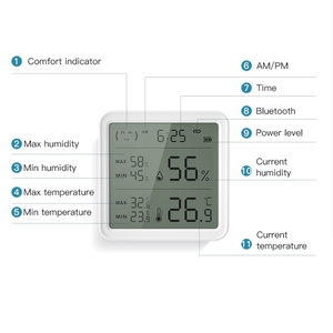 Smart Home Digital Display Temp <strong>Humidity</strong> <strong>Sensor</strong> Support Alexa Google Assistant Tuya Air <strong>Temperature</strong> <strong>Humidity</strong> <strong>Sensor</strong> - Product Image 1