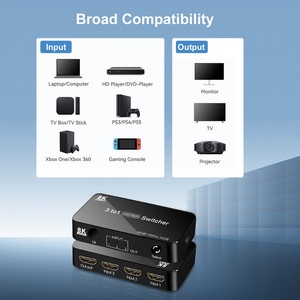 Conmutador HD 8K Operación simple Aplicación amplia Calidad de imagen de alta claridad Compatibilidad multidispositivo Accesorio de audio y video - Product Image 5