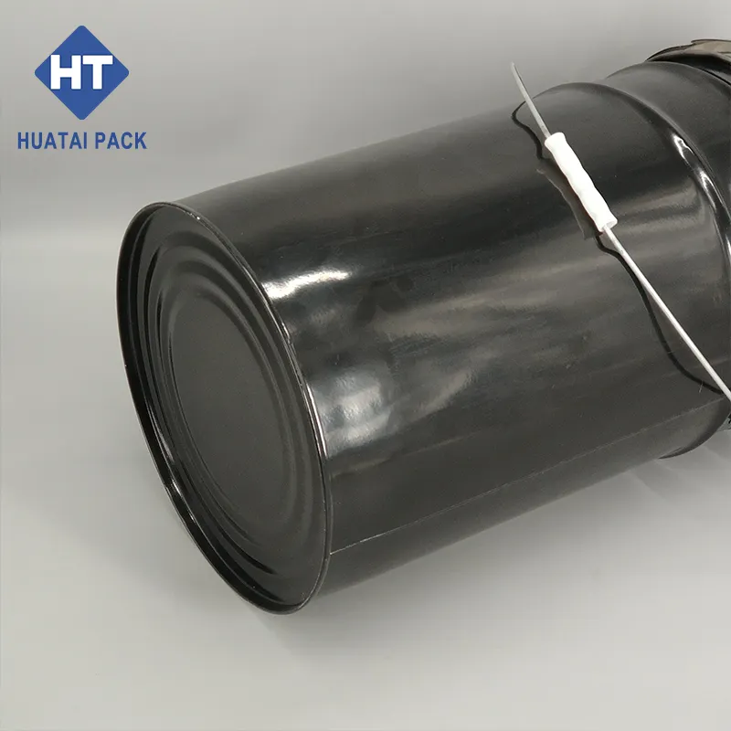 Kustom ember hitam Drum 25L kualitas tinggi timah timah Drum 20 Liter Tinplate Drum dengan bunga hitam meliputi