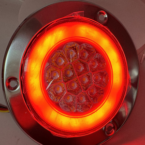 12v <strong>24v</strong> <strong>10</strong>-30V 14led 4'' Round Rear <strong>LED</strong> Light Tail Stop Brake Turn Signal Running Lamp Tail Light for Trailer Truck Van Lorry - Product Image 6