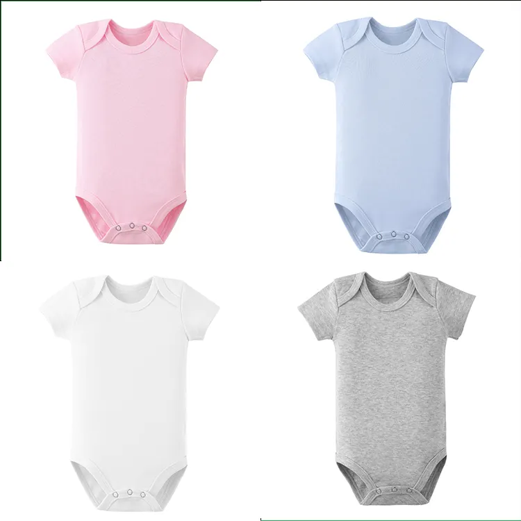 Ananbaby Barboteuses de haute qualité 100% coton biologique pour nouveau-nés Vêtements Vente en gros Tenue d'escalade d'été Barboteuses pour bébés 0-3 mois