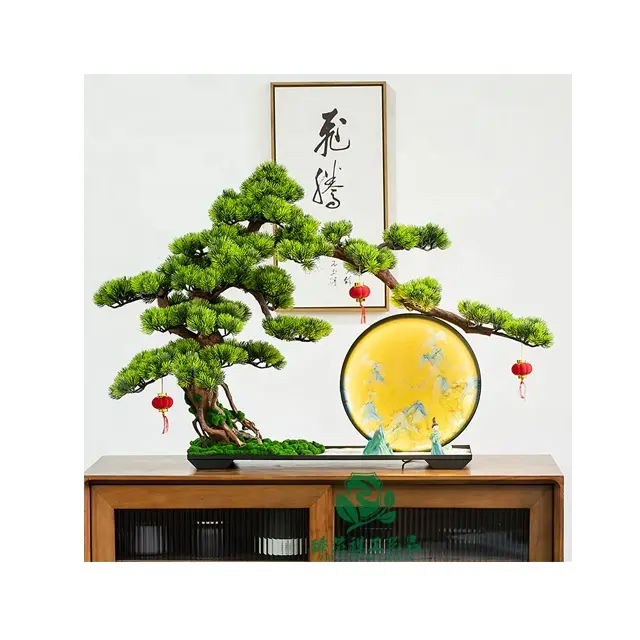 Zhen xin Qi artesanato mesa de escritório para casa mesa de tecido falso mini plantas de cedro interior casa pinheiro artificial