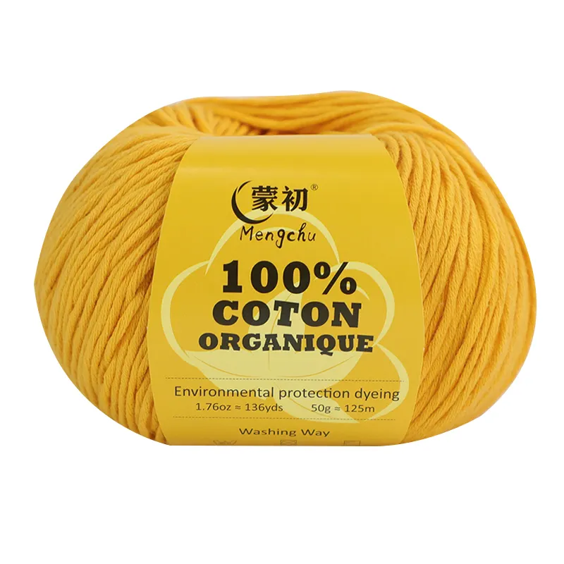 100% filato di cotone super morbido filo di cotone all'uncinetto di seta 50g maglione lavorato a mano