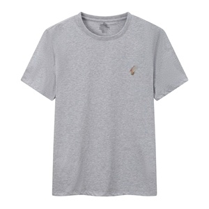 ポール刺繍メンズ夏クラシック半袖Tシャツピュアコットン無地デザインカジュアルベースショート丈 - Product Image 2
