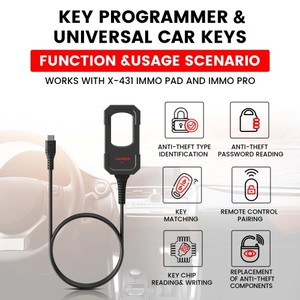 X431 Super <strong>Chip</strong> Key <strong>Programmer</strong> with 4 Smart Keys Remote 1 Year Warranty Engine Analyzer