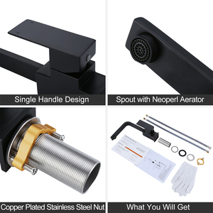 Vòi Quầy Bar Vòi Pha Nước Nóng Lạnh Hồ Quang Cao Bằng Thép Không Gỉ Tay Cầm Đơn Vòi Chậu Rửa Nhà Bếp Màu Đen - Product Image 4